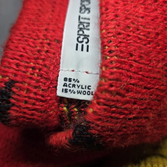 Rare Vtg Esprit Sport Sweater Women's Medium Oversized Geometric Southwestern - Picture 10 of 12